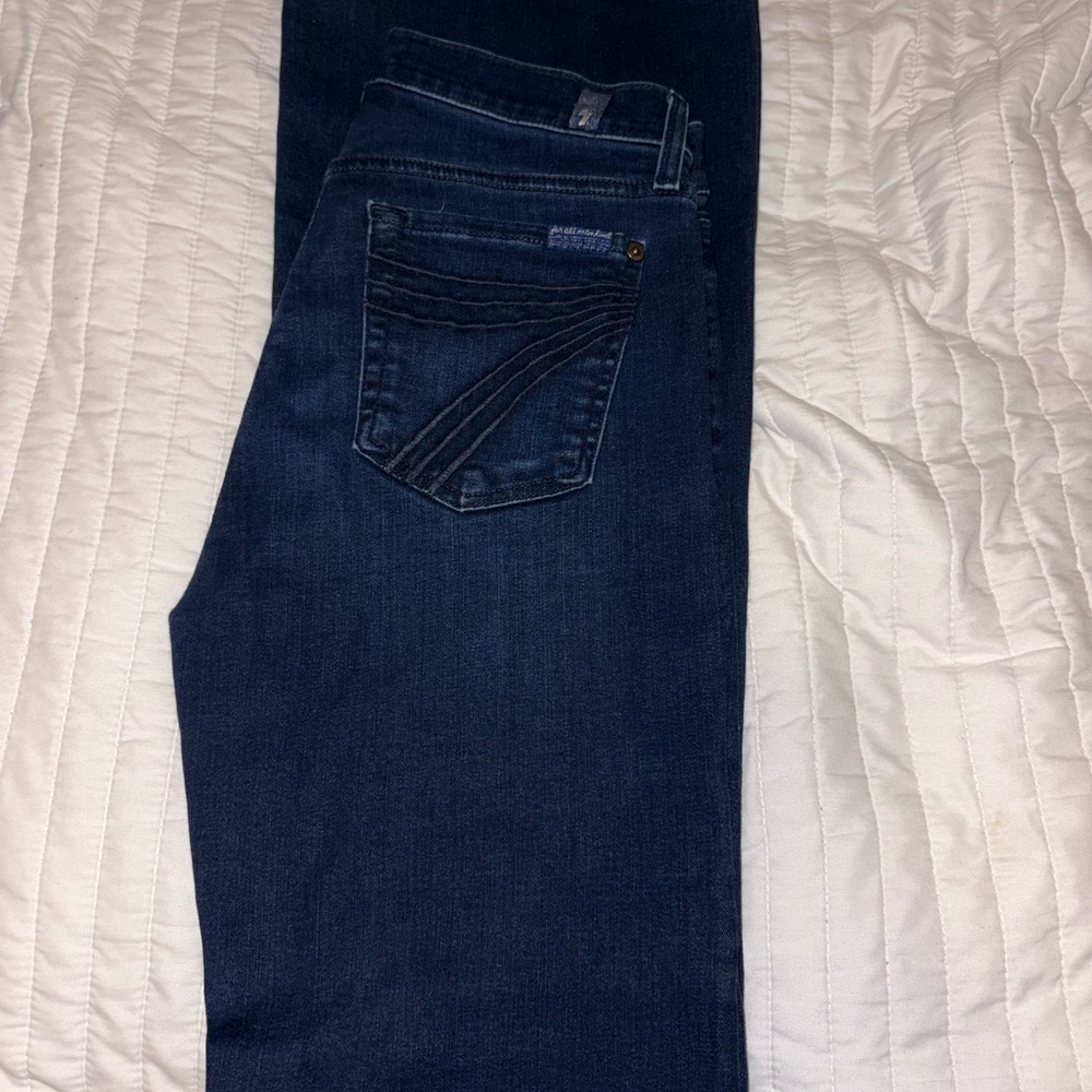 7 For All Mankind Dark Blue Flare Jeans